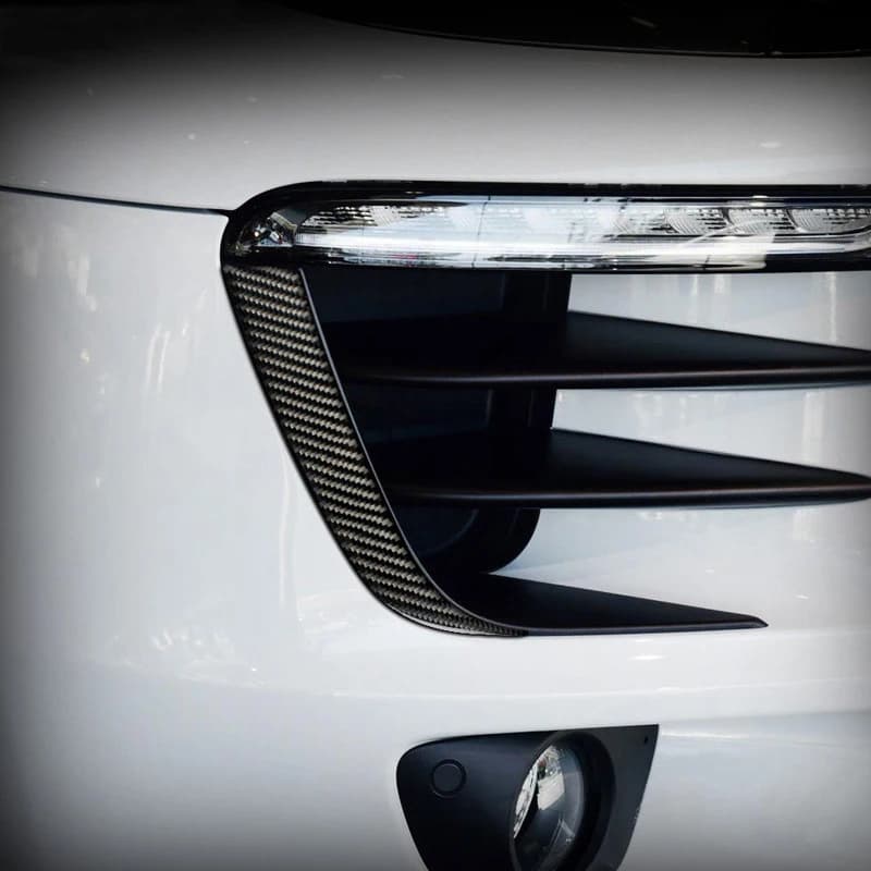 Carbon fiber Measuring for porsche macan 2014-2020 Exterior Beam Fog Eyebrow Palpebra Strips Cover Trim Car Styling Sticker