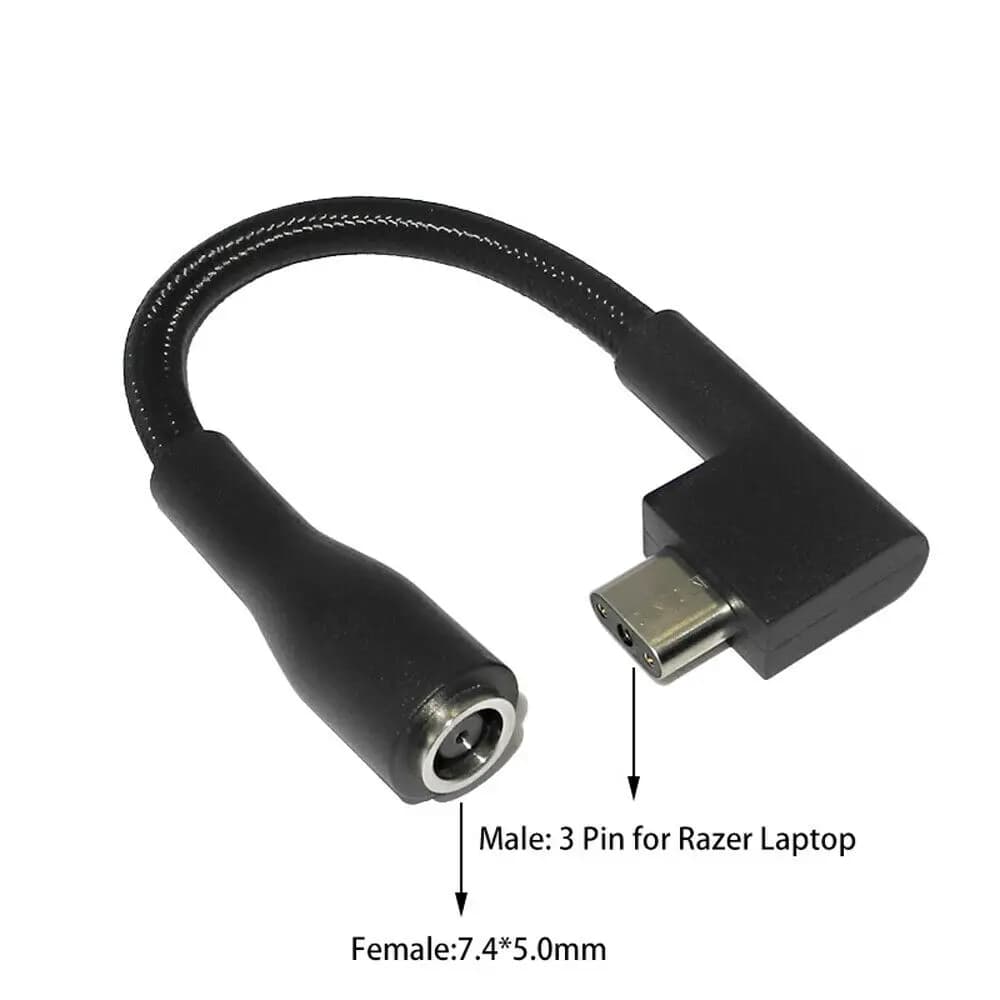 DC Tip 7450 Femmina a 3 Pin Maschio Spina Adattatore Convertitore Cavo di Alimentazione Del Computer Portatile Cavo Per Razer Blade Pro 17 15 GTX1070
