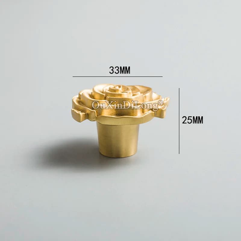 Design fiore rosa 10 pezzi maniglie per mobili in ottone puro europeo maniglie per cassetti armadio armadio TV armadietto del vino tira maniglie e pomelli