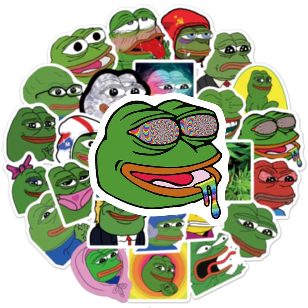 10/30/50pcs Triste Rana PEPE Funny scratches Stickers For Skateboard Phone Helmet Auto Gift Bicycle Notebook Car FAI FROM TE Adhesive Toy for Kids