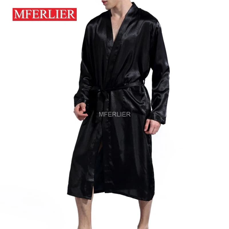 Men's bathrobe autumn summer 8XL 7XL 6XL bust 138cm Plus Size Slim style night pajamas