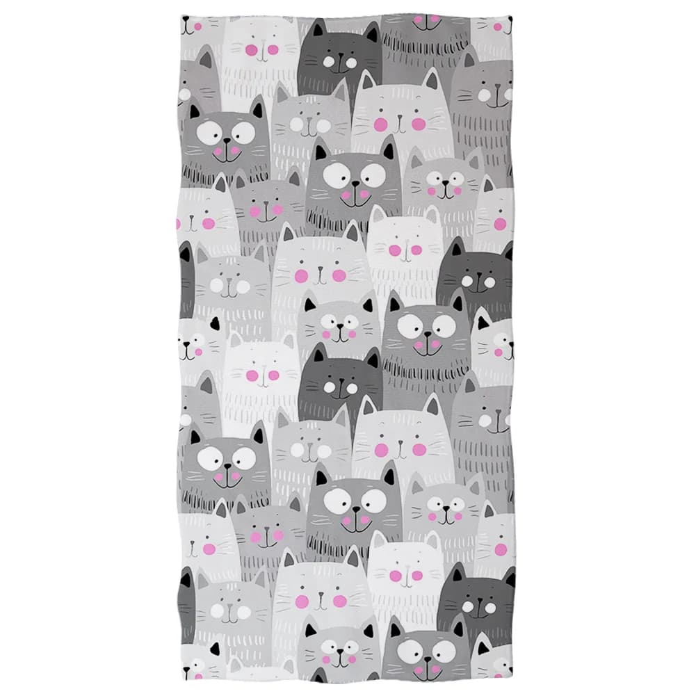 Women's Beach Towels Microfiber 2025 Cartoon Cat Printed Swimming Fast Drying Surf Toalha De Banho Large Travel Yoga Mat