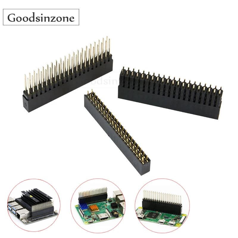 Female header kit with extra high header 3in1 2 x 20 (40 pin) for Raspberry Pi 4 model B, 3B, 2B, for JETSON NANO/NX