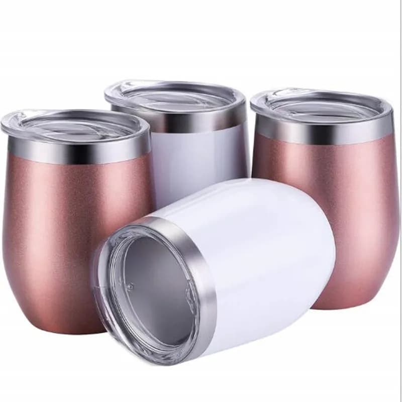 Bicchiere da vino da 12 once Bicchiere da vino in acciaio inossidabile Bicchiere da vino Tazza da birra isolata sotto vuoto a 2 strati Regali per feste di nozze