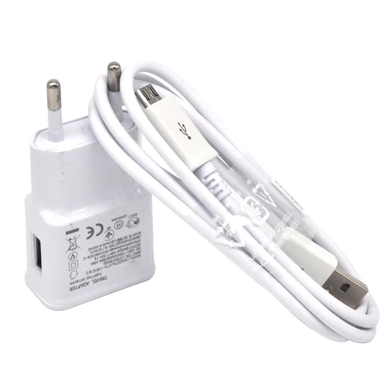 Caricatore USB per Samsung Adattatore di ricarica UE Cavo micro USB per Galaxy A6 Nota 4 5 J2 Prime J3 J5 2017 J7 S6 S7 edge A3 A5 A7
