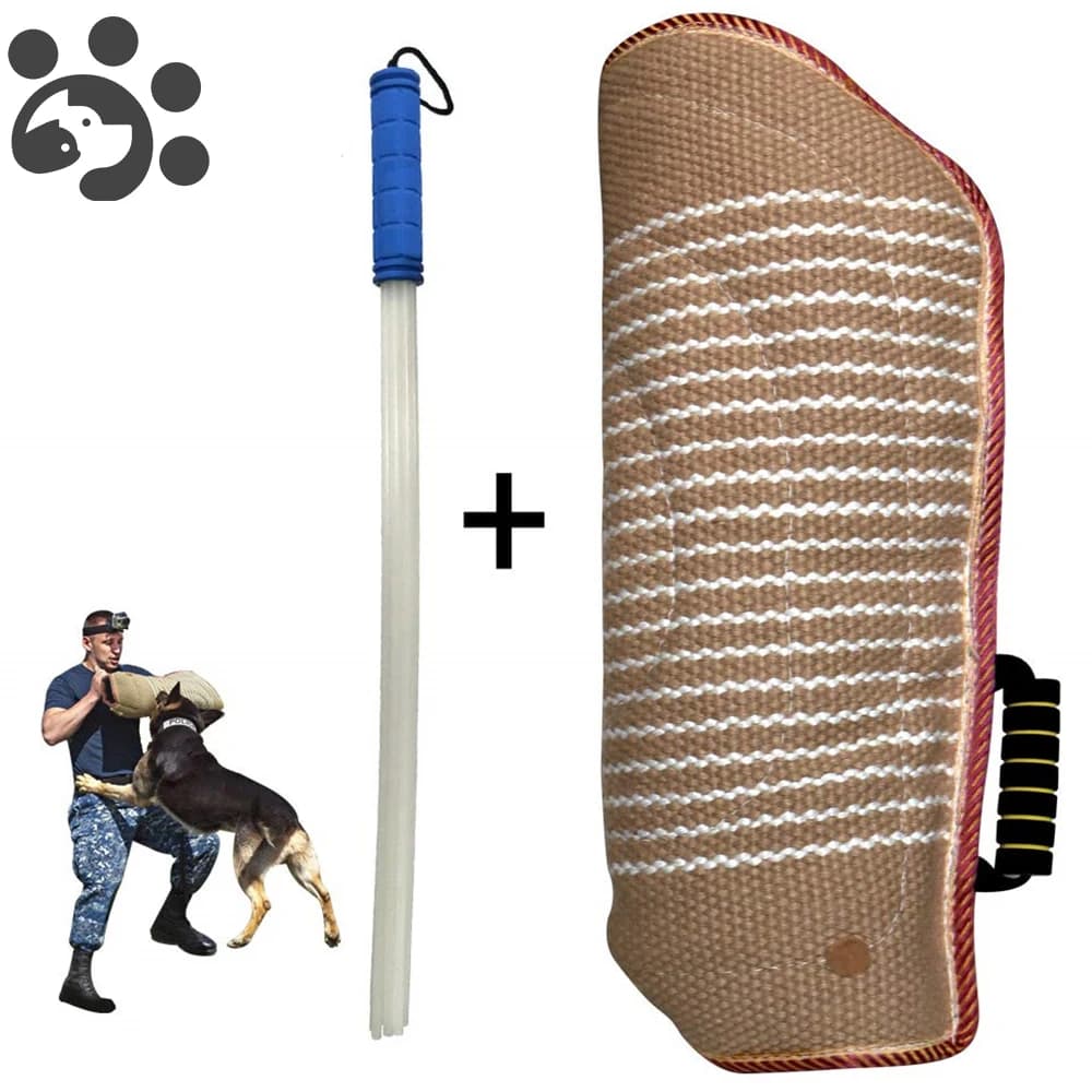 Manicotto per braccio da addestramento per cani Set da addestramento professionale per cani Bastone per agitazione a frusta per addestramento di cani di taglia grande Manicotto di protezione sicuro
