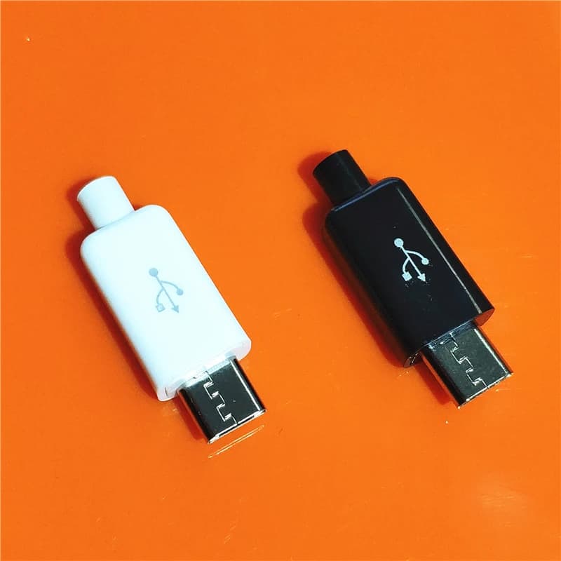 10 pz/lotto YT2153Y Micro USB 4pin Maschio Connettore Spina Bianco/nero Dati di Saldatura OTG Linea di Interfaccia FAI DA TE Dati Cbale Trasporto di Goccia