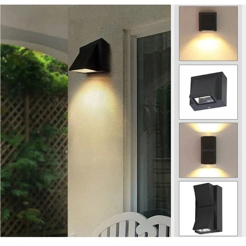 Lampada da parete a LED a testa singola Lampada da corridoio da giardino impermeabile IP65 Lampada da esterno per interni AC85-265V