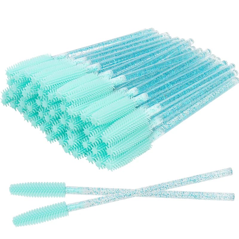50 pcs Silicone Crystal Mascara Bacchette Applicator Use And Drop Diamond Brushes For Women Tools Brush For Beauty Makeover