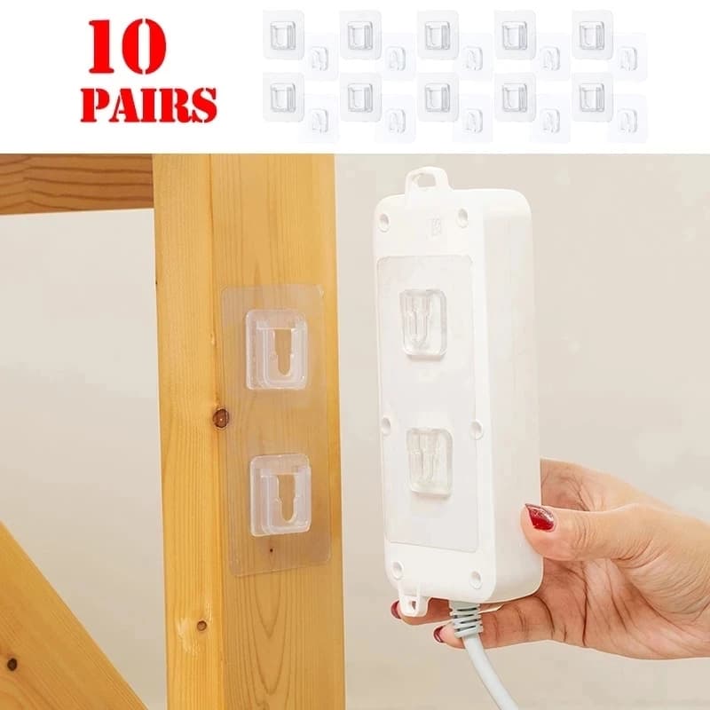 5PCS/10PCS Cable Organizer Double-Sided Adhesive Wall Hooks Hanger Strong Hooks Suction Cup Sucker Wall Storage Holder