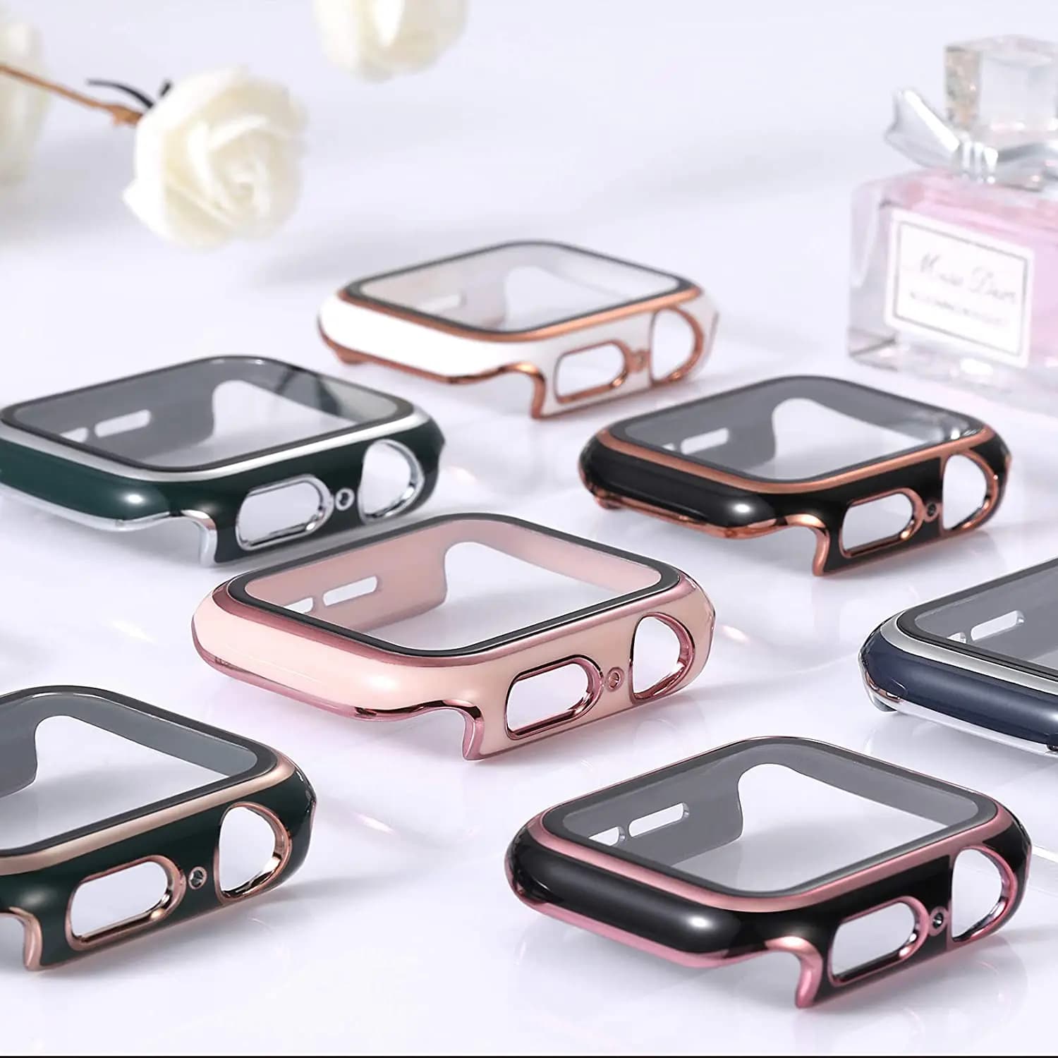Vetro + copertura per Apple watch serie 8 7 3 4 5 6 SE 45mm 41mm protezione schermo in vetro temperato custodia Apple Watch 44mm 40mm 42mm 38mm