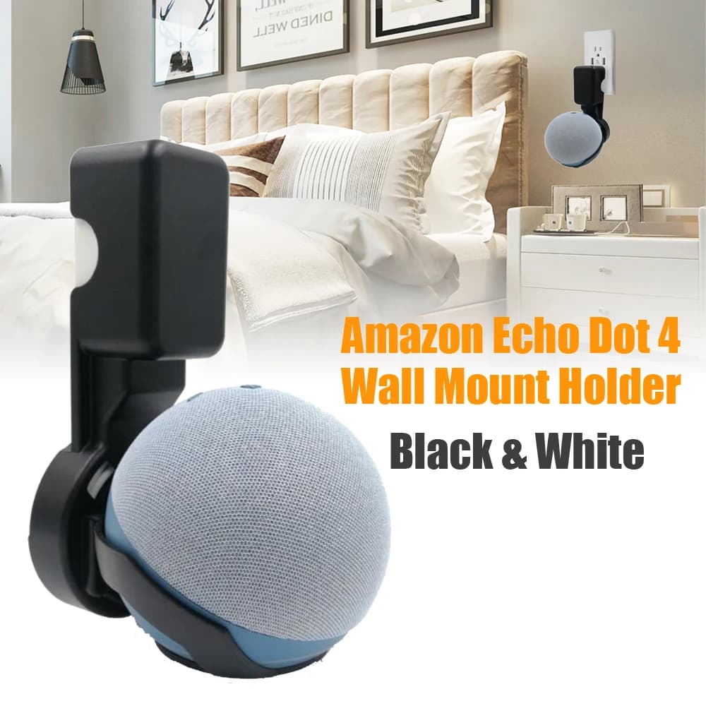 Supporto per montaggio a parete con gestione dei cavi adatto per Amazon Echo Dot 4 supporto per altoparlanti gestione dei cavi spina US EU