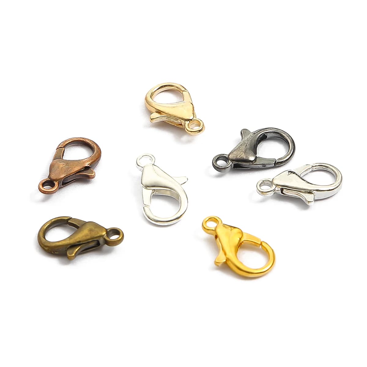 10 pz oro 10 12 14 16 18 21mm lega aragosta ganci di chiusura risultati dei monili di moda connettore per collana braccialetto catena fai da te