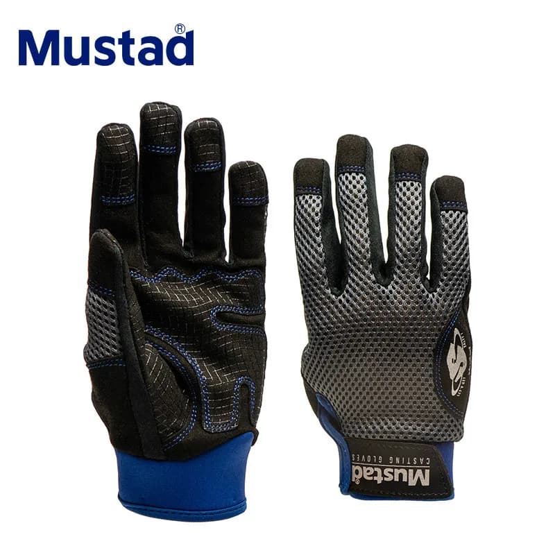 Mustad Fishing Gloves Full Finger Leather Warm Pesca Neoprene Breathable Fitness Carp Winter Anti Slip Glove Fishing Accessories