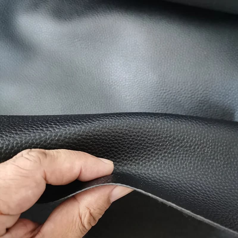 Black Small Lychee Pattern Faux PU Leather Fabric, Sofa Sewing Material, PU Artificial Leather for DIY Chair Cover and Bag