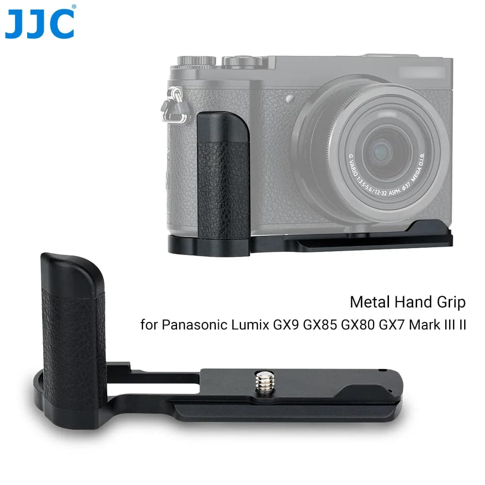 JJC DMW-HGR2 metal handle for camera tripod quick release bracket for L plate for Panasonic Lumix GX9 GX85 GX80 GX7 Mark III II