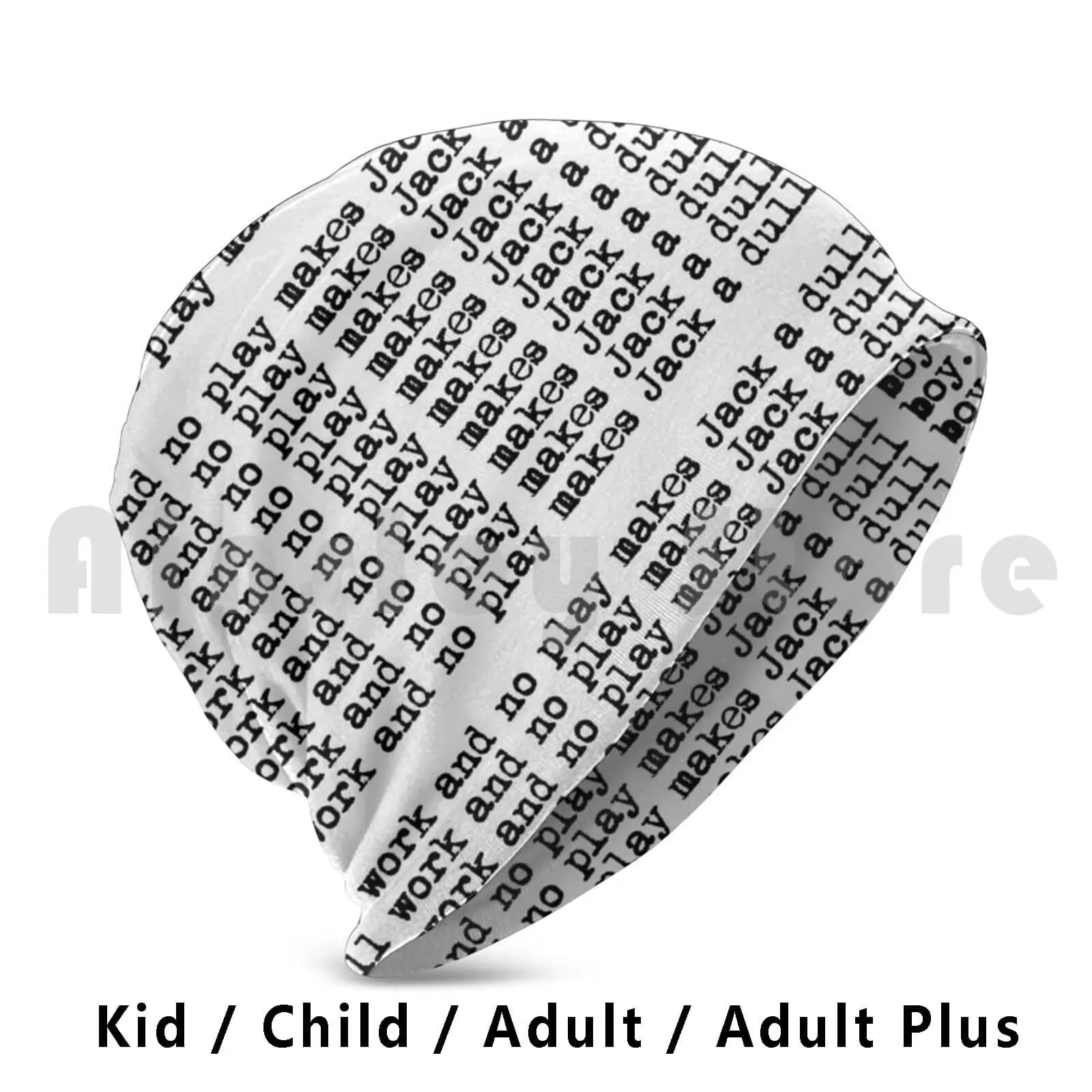 Tutto il lavoro e non gioca fa Jack A Dull Boy-Beanies Cappello lavorato a maglia Hip Hop Shining Kubrick Stephen King