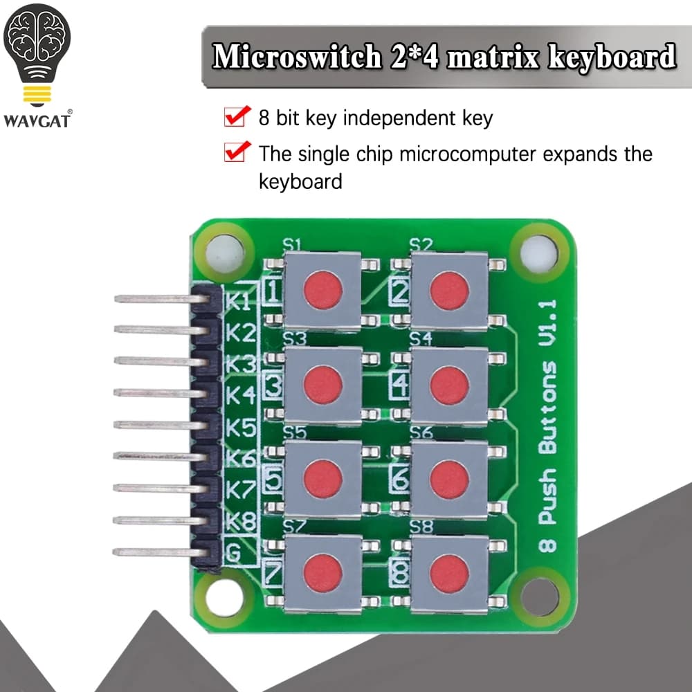 Tastiera 2x4 tastiera 4x2 8 pulsanti V1.00 tastiera a matrice tastiera pulsante per modulo Arduino AVR PIC 2*4 AVR PIC