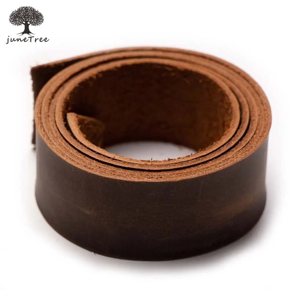 JuneTree cowskin First layer Hide in cow skin thick brown genuine dark brown skin Width strip 1/2/3/5 cm