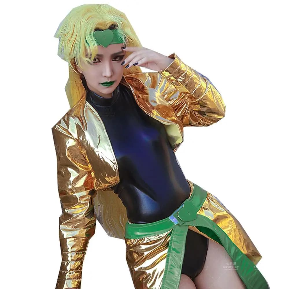 2026 movie Dio Brando Halloween Cosplay Costume yellow gold costume Female Sexy Version