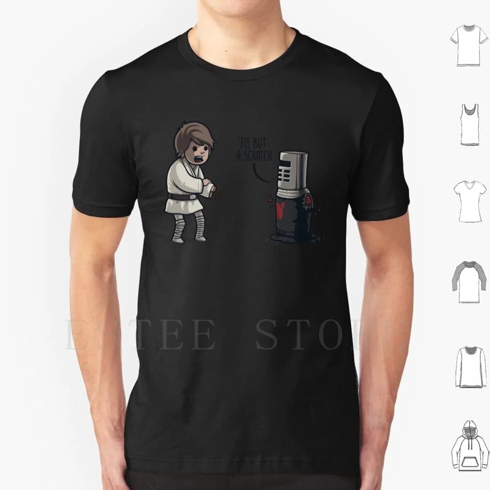 Tis But A Scratch T Shirt Stampa Cotone Hand Wars Knight Duel Spade Mashup Cultura pop