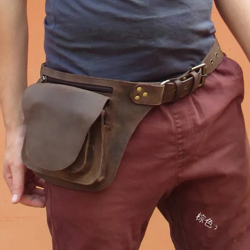 Medievale Del Sacchetto Del Sacchetto Viking cintura Tasca Portafoglio In Pelle Steampunk Cavaliere Costume Da Pirata Gear Accessorio Cosplay Per Adulti