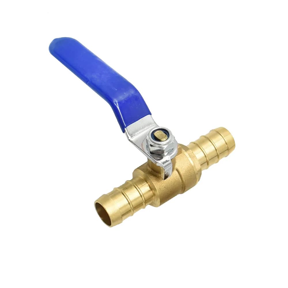 Ottone 16mm 19mm Rubinetto dell'acqua Connettore del tubo flessibile Valvola a sfera in metallo Barb Aria Valvola di controllo dell'olio Gru Connettore rapido 1 pz