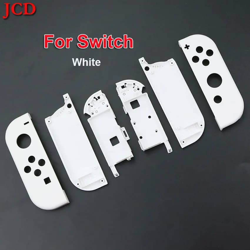 Custodia bianca JCD per Switch NS NX Joy Con Controller Custodia di ricambio Custodia protettiva con pulsante del telaio centrale destro sinistro