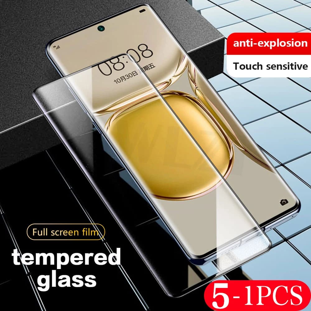 5-1 pz 9D vetro temperato per Huawei P50 pellicola protettiva P40 P30 P20 pro lite E plus vetro protezione dello schermo del telefono smartphone