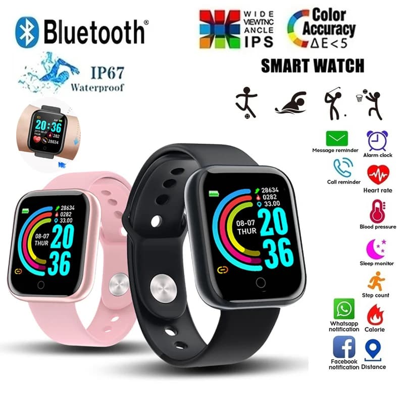 D20 Smart Watch Waterproof Fitness Tracker cardiofrequencymeter Smartwatch Bluetooth for Blood Pressure Wrist for Apple IOS Android