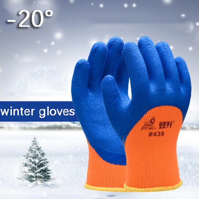 Guanti da lavoro protettivi a bassa temperatura da -20 gradi per celle frigorifere Guanti di sicurezza da lavoro in lattice resistenti all'usura # 439