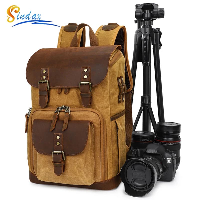 DSLR Camera Bag zaino Batik Canvas zaino fotografico impermeabile Outdoor resistente all'usura per Canon Nikon Fit Laptop da 15.4 pollici