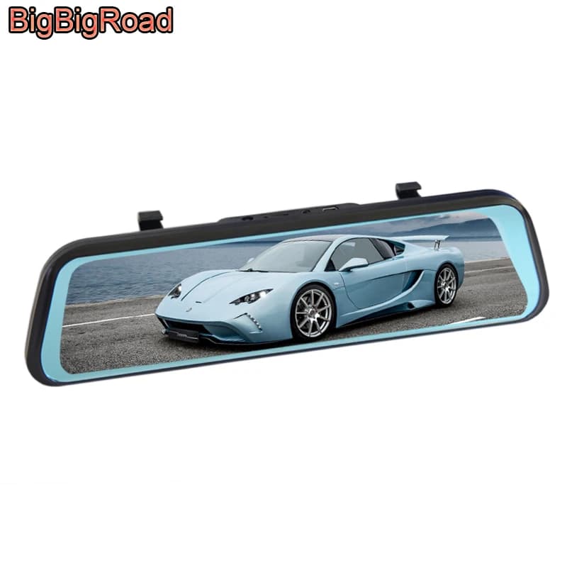 BigBigRoad Auto DVR Dash Cam Camera Stream Rearview Mirror For Ford Edge Ecosport Kuga Fiesta mk7 Titanium Transit