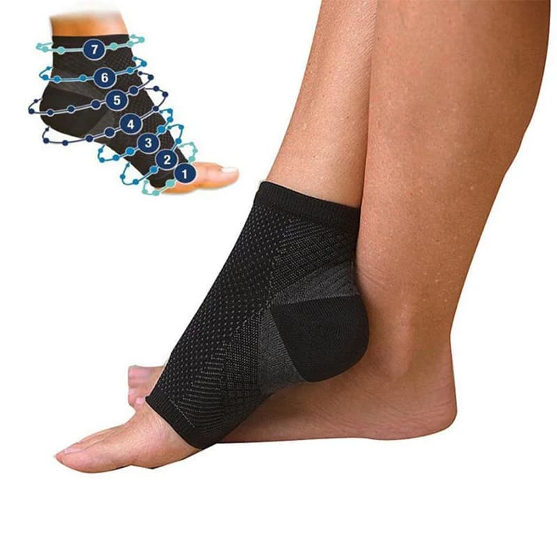 Anti fatica sport supporto per caviglia Yoga calze a pressione sollievo dal dolore manicotto del piede Stretch compressione petto nero Brace Socks