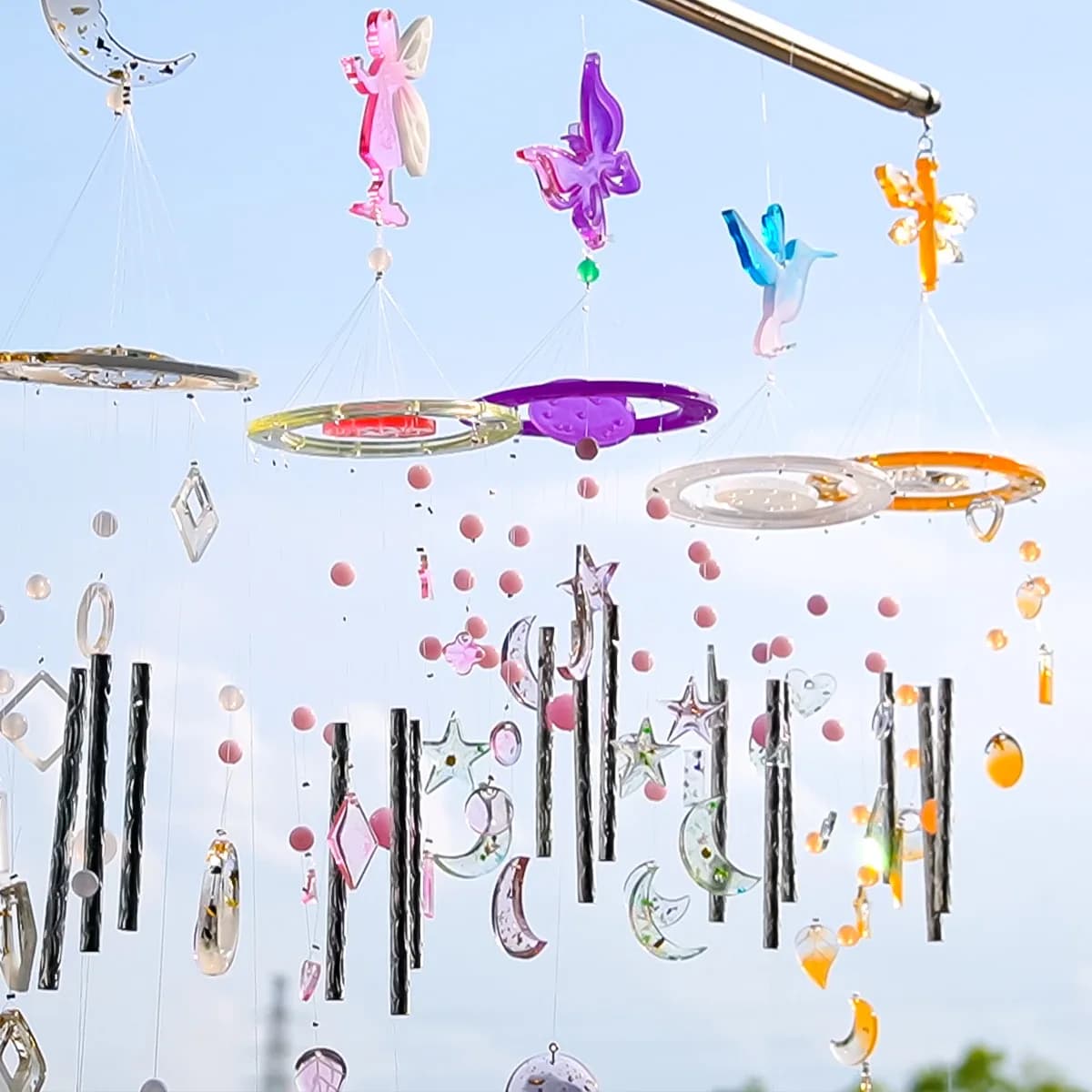 DIY Epoxy Resin Mold Sun Star Moon Manual Wind Chime Combination Material Kit Silicone Tool