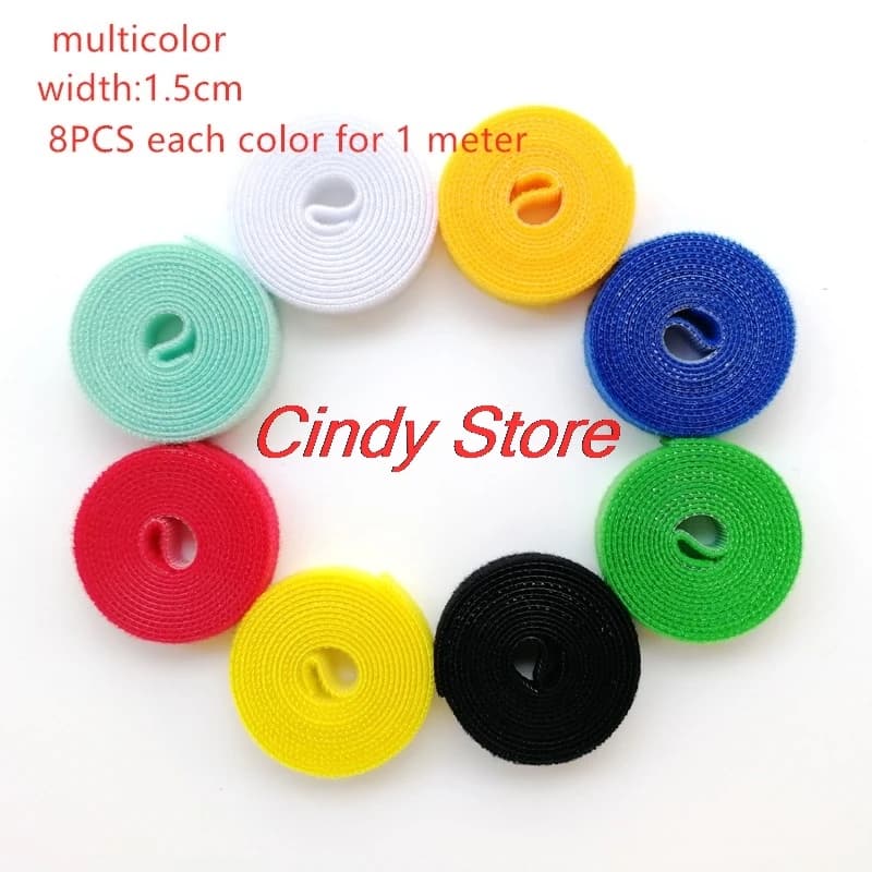 8 pz 1CM 1.5CM 2CM larghezza plastica magica nastro autoadesivo indietro a schiena Velcros fascette fermacavi in Nylon fai-da-te gestione filo/Desktop