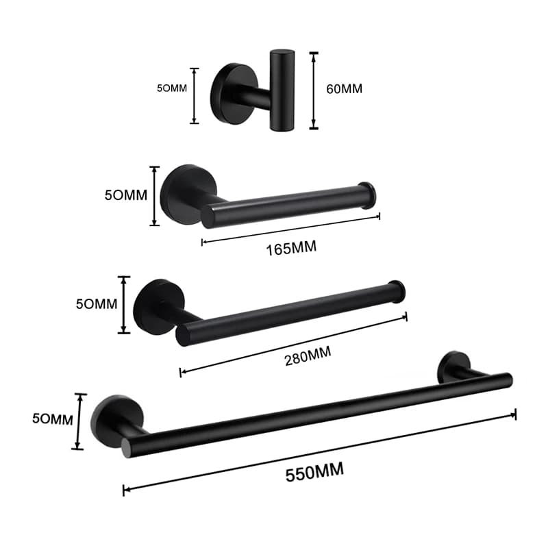 Wall Mounted Toiletries Bathroom Accessories Toilet paper towel Clothes rack coat hangers stainless steel