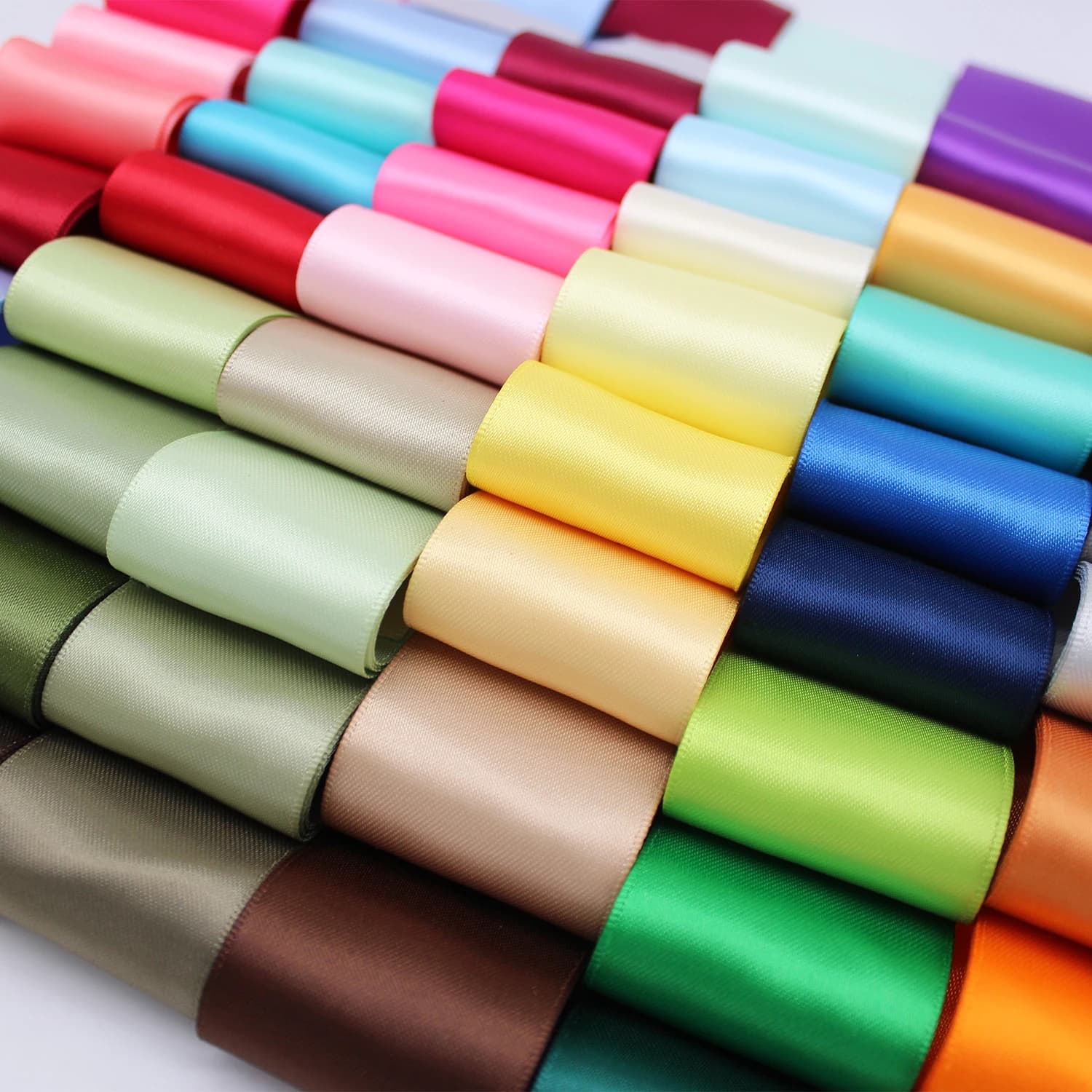 5 meters many colors satin ribbon two-sided polyester fabric ribbons for hair crafts diy accessories 6mm 9mm 16mm 25mm 38mm