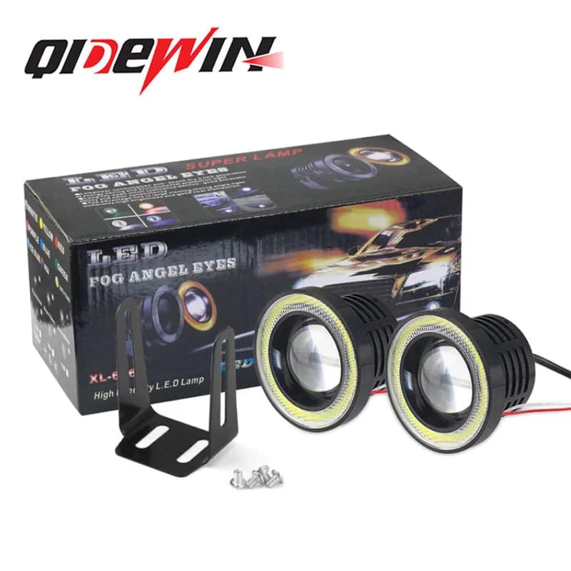2PCS 2.5 "3.0" 3.5 "64mm 76mm 89mm COB LED floodlight 6500K Halo Angel Eyes Rings DRL White 12V Fendinebbia