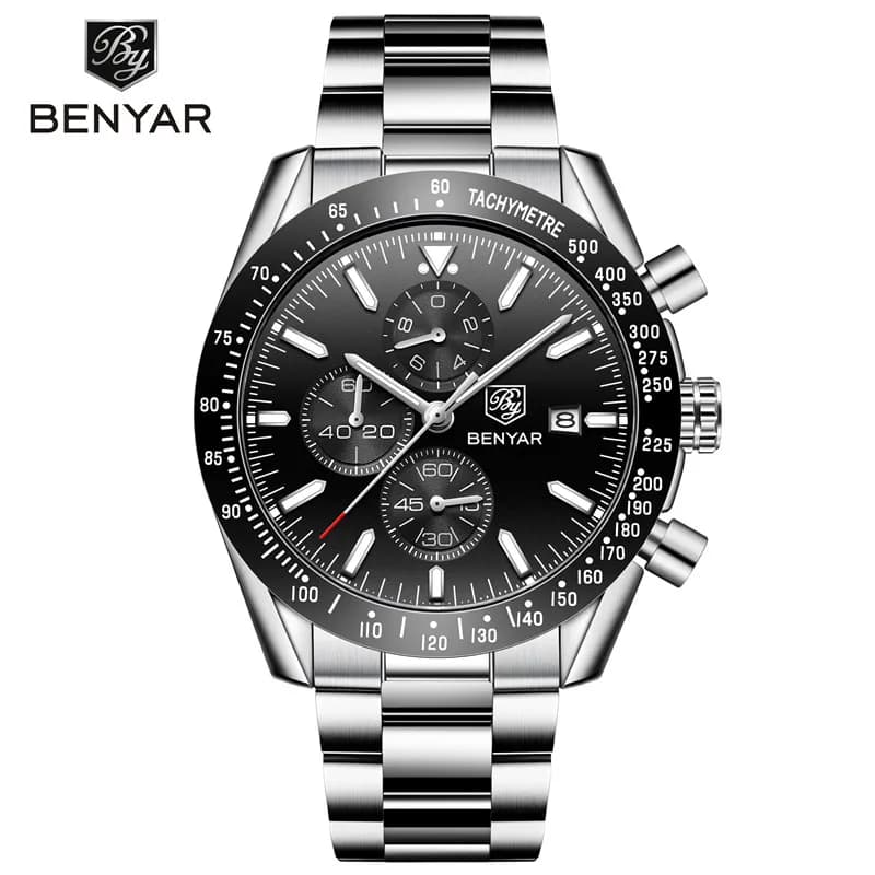 BENYAR 2026 Luxury Men's Watch, Brand Top, Steel Quartz Watch, Casual, Waterproof 30M, Relogio Masculino
