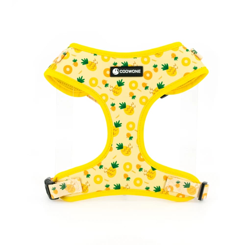 COLLARLOGO Imbracatura per cani regolabile senza tirare Maglia morbida imbottita traspirante Gilet per cuccioli Pettorina per cani Design con stampa di ananas Durevole