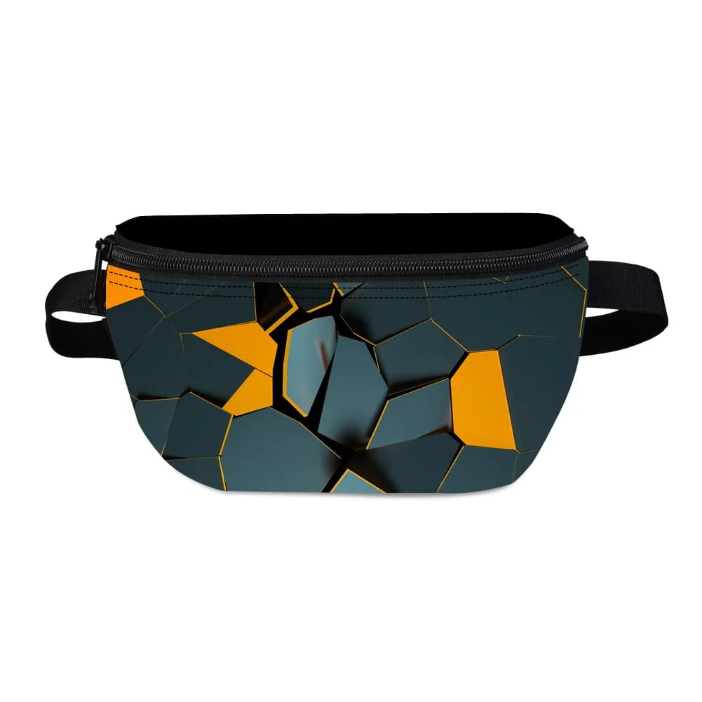 Men's Sports Waist with Geometric Pattern, For Outdoor Travel, Running, Belt Waist, Money and Phone Design Waist Bag