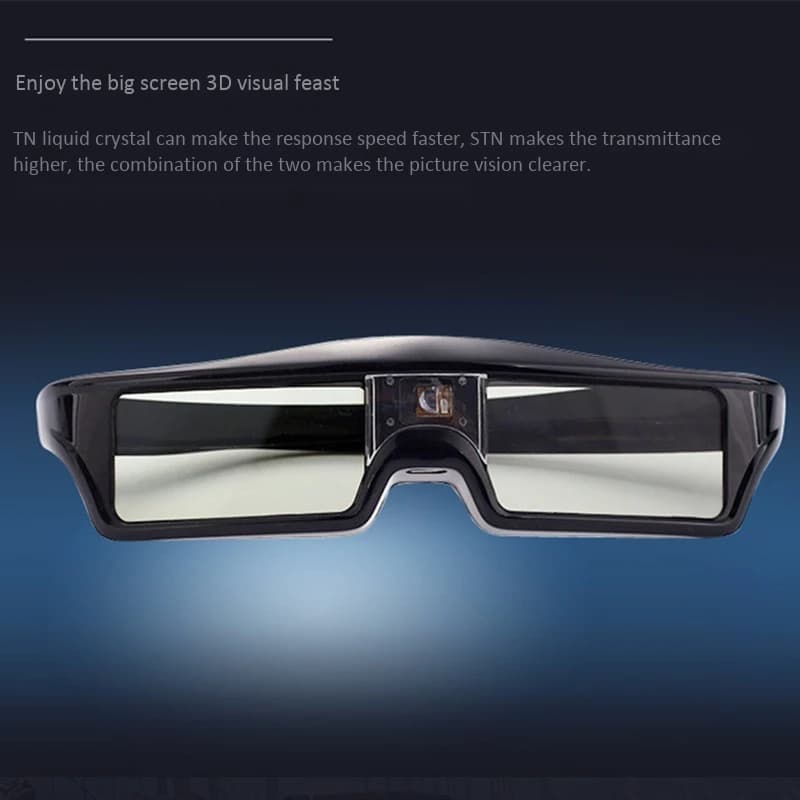 Occhiali con pellicola 3D per proiettore TV laser DLP-Link otturatore attivo home theater film stereo HD carica USB musica da gioco montata sulla testa