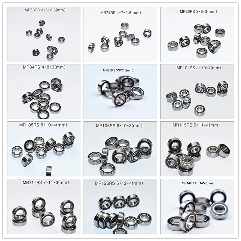 Guarnizione in gomma Dimensioni multiple Cuscinetti in miniatura 10 pezzi MIX MR63-2RS MR74-2RS MR85-2RS MR95-2RS MR105-2RS MR115-2RS MR148-2RS