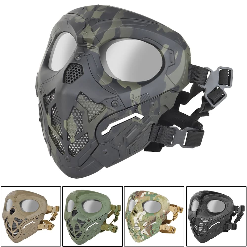 Tattico militare Airsoft maschera integrale Stalker Paintball copricapo bocca naso maschera protettiva per il viso accessori per attrezzi