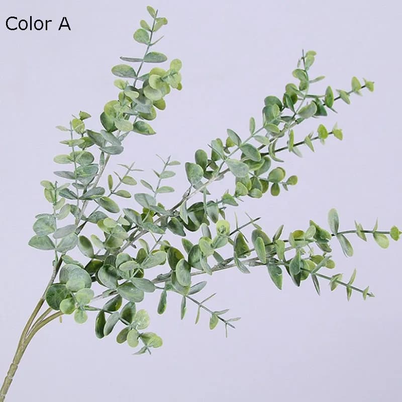 Artificial plastic plant leaves tree green eucalyptus branch tree for garden wedding decoration faux fake foliage christmas decoration