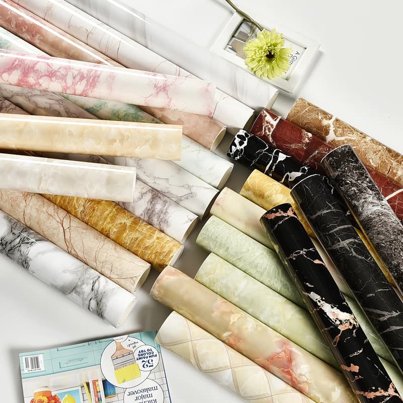 Adesivo da cucina impermeabile in PVC resistente all'olio, stufa, controsoffitto, mobili, pellicola per rinnovamento, piastrelle, bagno, carta da parati autoadesiva in marmo