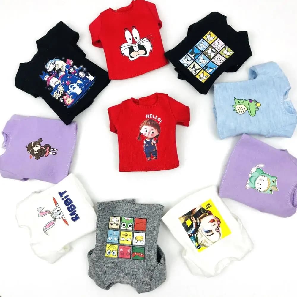1 PZ T-shirt a maniche lunghe Blyth carina per Licca Azone 1/6 BJD - Nero Rosa Rosso Bianco Grigio Top compatibili con i vestiti della bambola Blythe