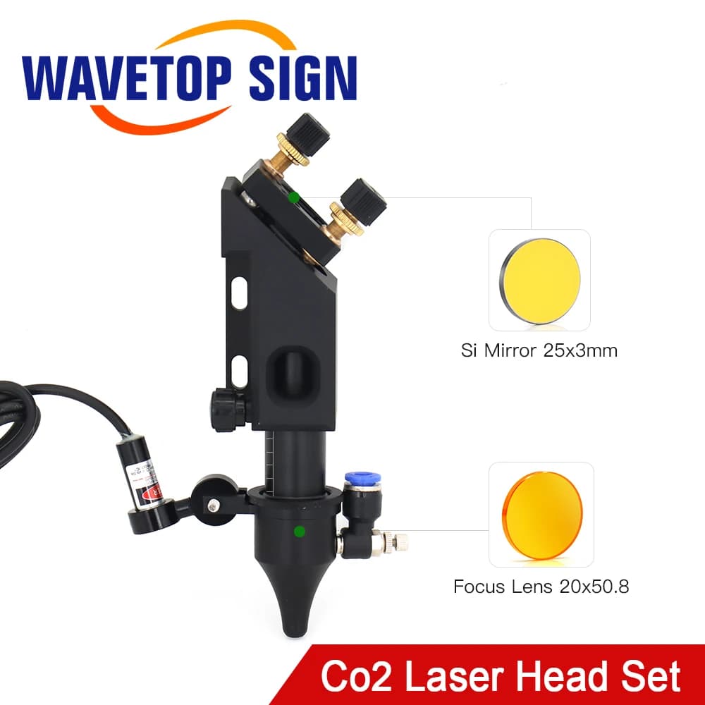 Testa Laser Co2 WaveTopSign per Lente di Focalizzazione D20mm F50.8 e Specchio Riflettente 25mm per Macchine per Incisione e Taglio Laser