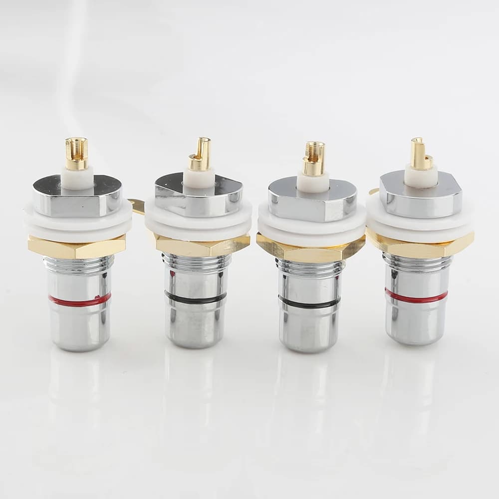 Audio HiFi 8 pezzi presa RCA placcata oro rodio chassis fono femmina per amplificatore